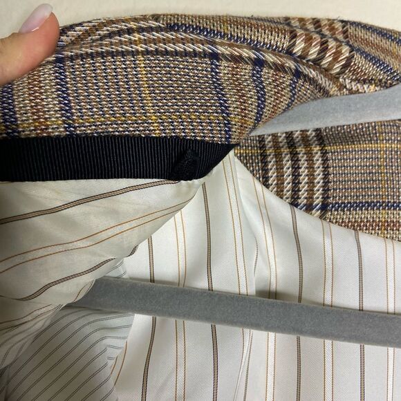Veronica Beard Maci Plaid Dickey Blazer Tan Jacket Size 8 - Picture 10 of 14